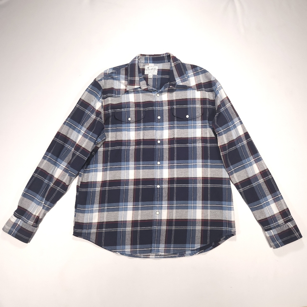 Lucky Brand Long Sleeve Button Up Blue,White and Red Mens XL Excellent Condition